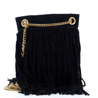 Saint Laurent Grace Fringe Hobo Suede Small