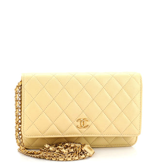 Chanel CC Plate Wallet on Chain Quilted Lambskin