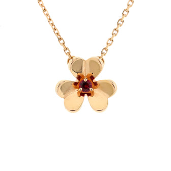 Van Cleef & Arpels Frivole Pendant Necklace 18K Rose Gold with Ruby Mini