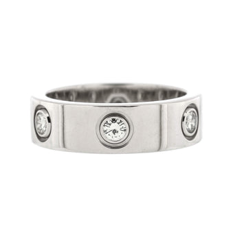 Cartier Love Band 6 Diamonds Ring 18K White Gold with Diamonds