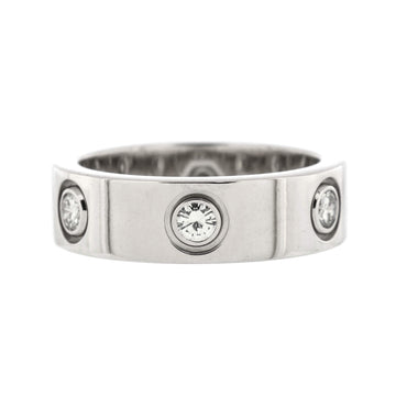 Cartier Love Band 6 Diamonds Ring 18K White Gold with Diamonds