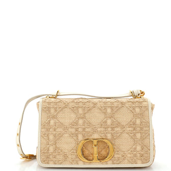 Christian Dior Caro Bag Macrocannage Raffia Medium