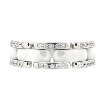 Chanel Ultra Link Ring 18K White Gold with Diamonds and Ceramic Medium