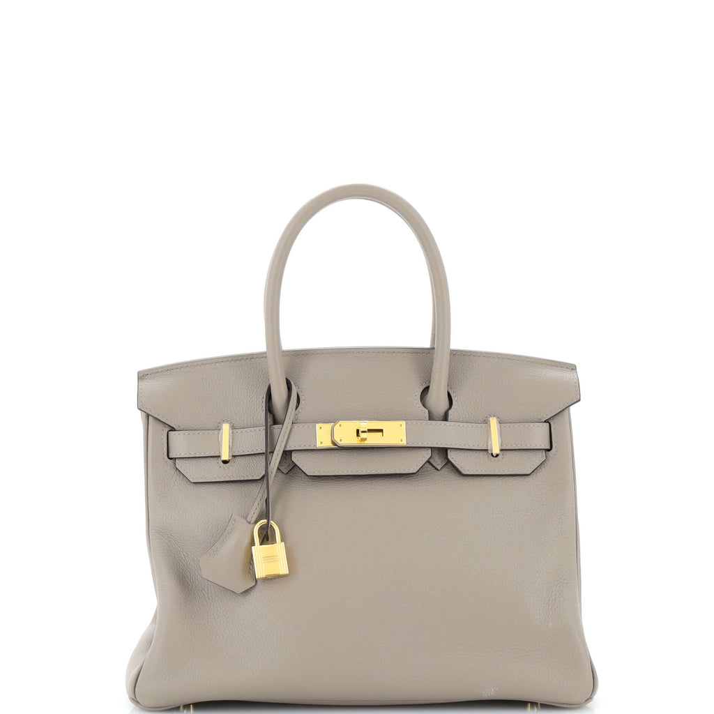 Birkin Handbag Grey Novillo with Gold Hardware ...