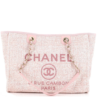 Chanel Deauville Tote Raffia with Glitter Detail Small