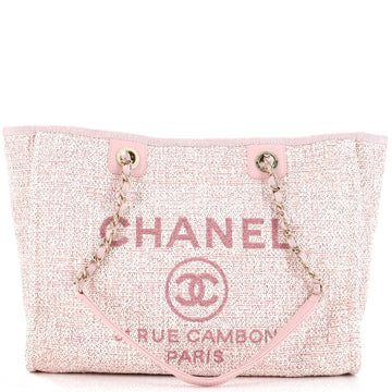 Chanel Deauville Tote Raffia with Glitter Detail Small