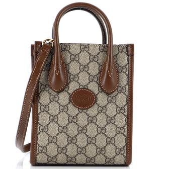 Gucci Interlocking G Patch Tote GG Coated Canvas Mini