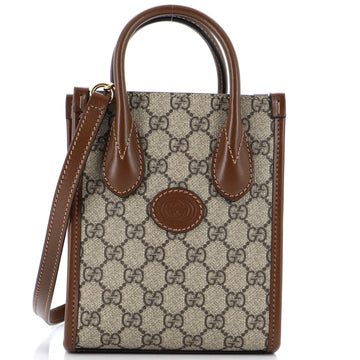 Gucci Interlocking G Patch Tote GG Coated Canvas Mini