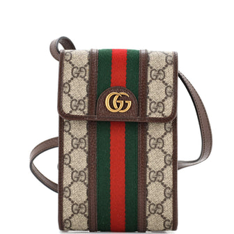 Gucci Ophidia Vertical Flap Crossbody Bag GG Coated Canvas Mini