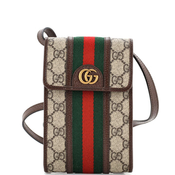Gucci Ophidia Vertical Flap Crossbody Bag GG Coated Canvas Mini
