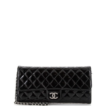 Chanel Brilliant Wallet on Chain Clutch Quilted Patent East West