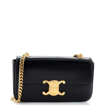 Celine Triomphe Chain Shoulder Bag Leather Small