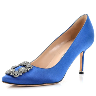 Manolo Blahnik Women's Hangisi Pumps Satin 70