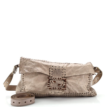 Fendi Giant Baguette Whipstitched Leather