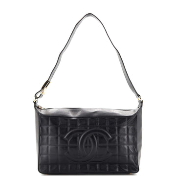 Chanel Chocolate Bar CC Shoulder Bag Quilted Leather Medium