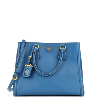 Prada Bicolor Lux Convertible Open Tote Saffiano Leather Medium