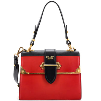 Prada Cahier Convertible Shoulder Bag City Calf and Saffiano Medium
