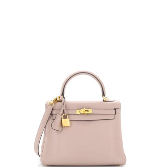 Hermes Kelly Handbag Pink Swift with Gold Hardware 25