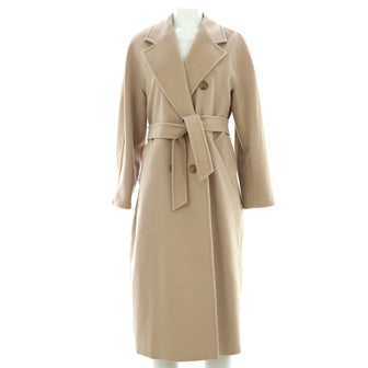 Max Mara Women's 101801 Icon Double Breasted Belted Coat Wool and Cashmere Blend