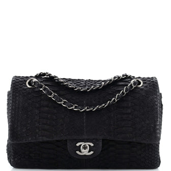 Chanel Classic Double Flap Bag Matte Python Jumbo