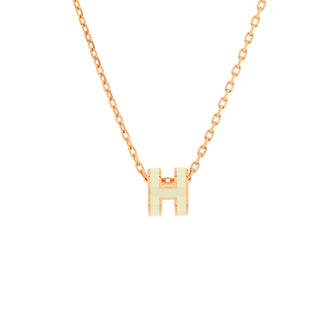 Hermes Pop H Pendant Chain Necklace Metal and Enamel Mini