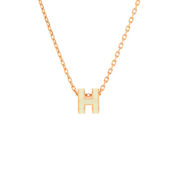 Hermes Pop H Pendant Chain Necklace Metal and Enamel Mini