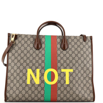 Gucci Fake/Not Convertible Open Tote Printed GG Coated Canvas Large