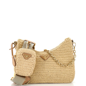 Prada Re-Edition 2005 Shoulder Bag Raffia Small
