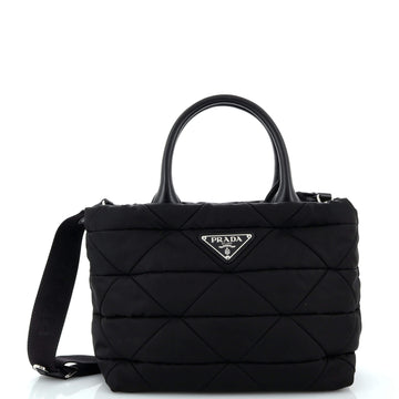 Prada Padded Tote Bag Quilted Re-Nylon with Leather Small