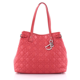 Christian Dior Panarea Tote Cannage Quilt Canvas Medium pink 2543501