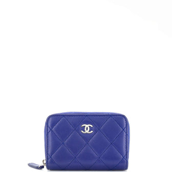 Chanel CC Zip Coin Purse Quilted Lambskin Small
