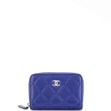 Chanel CC Zip Coin Purse Quilted Lambskin Small