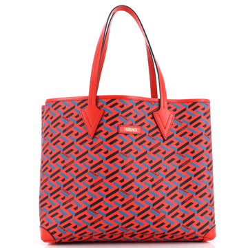Versace Shopping Tote (Outlet) La Greca Signature Coated Canvas Medium