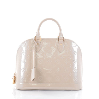 Louis Vuitton Alma Handbag Monogram Vernis PM White 2543701