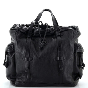 Gucci Double G Drawstring Tote Leather