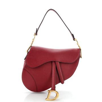 Christian Dior Saddle Handbag Leather Medium
