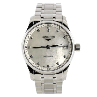 Longines Master Collection Automatic Watch Stainless Steel with Diamond Markers and Mother of Pearl 34