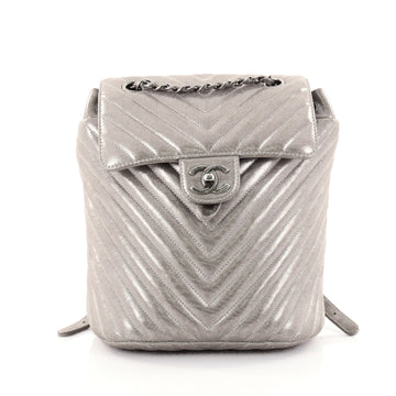  Chanel Urban Spirit Backpack Iridescent Chevron Calfskin gray 2544201