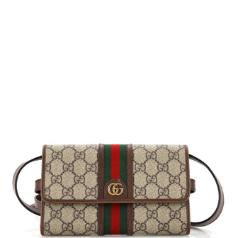 Gucci Ophidia Trifold Wallet Crossbody Bag GG Coated Canvas Mini