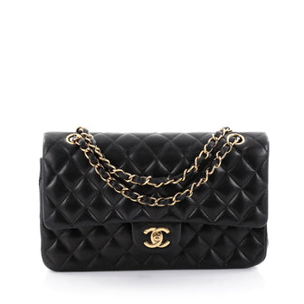 Chanel Vintage Classic Double Flap Bag Quilted Lambskin 25 black 44501