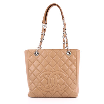 Chanel Petite Shopping Tote Quilted Caviar Neutral 2544601