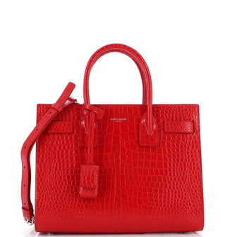 Saint Laurent Sac de Jour NM Bag Crocodile Embossed Leather Baby