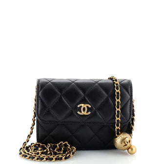 Chanel Pearl Crush Flap Clutch with Chain Quilted Lambskin Mini
