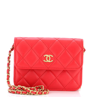 Chanel Pearl Crush Flap Clutch with Chain Quilted Lambskin Mini