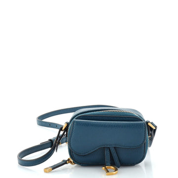Christian Dior Saddle Shoulder Strap Pouch Goatskin Mini