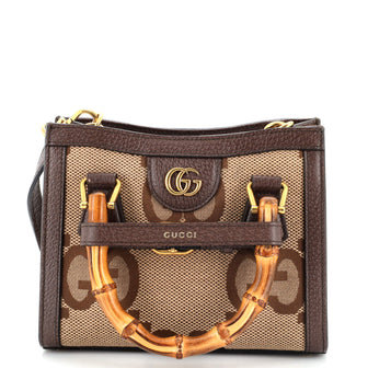 Gucci Diana NM Bamboo Handle Tote Jumbo GG Canvas Mini