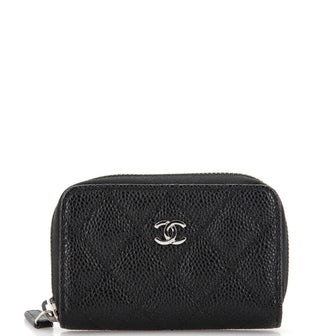 Chanel CC Zip Coin Purse Quilted Caviar Small