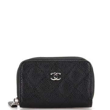 Chanel CC Zip Coin Purse Quilted Caviar Small