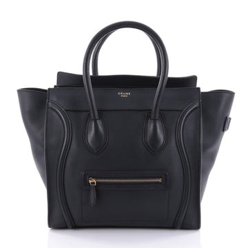 Celine Luggage Handbag Smooth Leather Mini Blue 2546001