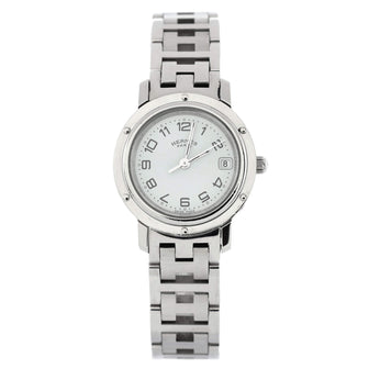 Hermes Clipper Quartz Watch Stainless Steel 24